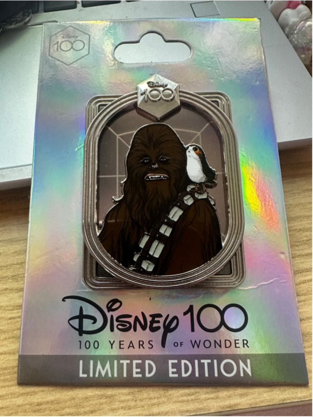 Disney DEC Celebrating 100 Years Star Wars Pin Chewbacca And Porg LE 400 Pin